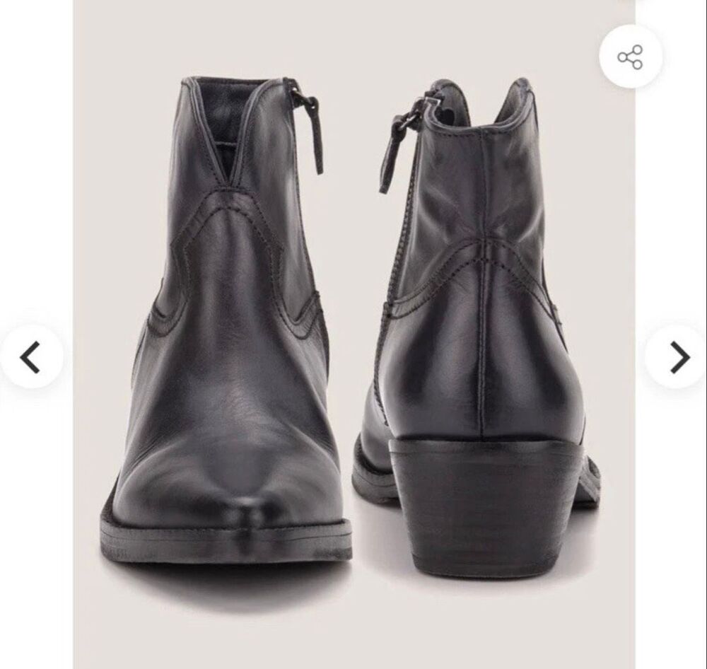 Vintage Foundry Co. $245 Women's Arielle Leather Ankle Boots Black Size 6 NEW